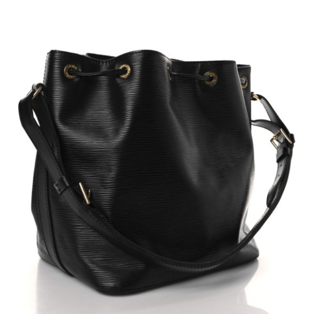 LOUIS VUITTON BLACK PETIT NOÉ LEATHER HANDBAG 💎 AUTHENTIC 💎 - Picture 11 of 13